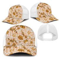 Mokihana Maile Ilima Leis Paniolo Palaka Mesh Trucker Cap Hawaiian Kula Spirit LT9 - Polynesian Pride