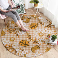 Mokihana Maile Ilima Leis Paniolo Palaka Round Carpet Hawaiian Kula Spirit - Polynesian Pride