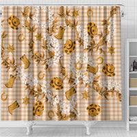 Mokihana Maile Ilima Leis Paniolo Palaka Shower Curtain Hawaiian Kula Spirit - Polynesian Pride