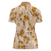 Mokihana Maile Ilima Leis Paniolo Palaka Women Polo Shirt Hawaiian Kula Spirit - Polynesian Pride