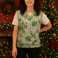 Mokihana Maile Ilima Leis Paniolo Palaka Christmas Knitted V-Neck Vest Hawaiian Omaomo Ala Spirit - Polynesian Pride
