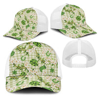 Mokihana Maile Ilima Leis Paniolo Palaka Mesh Trucker Cap Hawaiian Omaomo Ala Spirit LT9 - Polynesian Pride