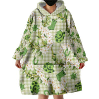 Mokihana Maile Ilima Leis Paniolo Palaka Wearable Blanket Hoodie Hawaiian Omaomo Ala Spirit - Polynesian Pride