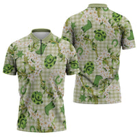 Mokihana Maile Ilima Leis Paniolo Palaka Zipper Polo Shirt Hawaiian Omaomo Ala Spirit - Polynesian Pride