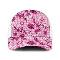 Mokihana Maile Ilima Leis Paniolo Palaka Baseball Net Cap Hawaiian Omaomo Ulaula Spirit LT9 One Size White Pink - Polynesian Pride