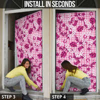 Mokihana Maile Ilima Leis Paniolo Palaka Door Cover Hawaiian Omaomo Ulaula Spirit - Polynesian Pride