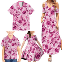 Mokihana Maile Ilima Leis Paniolo Palaka Family Matching Summer Maxi Dress and Hawaiian Shirt Hawaiian Omaomo Ulaula Spirit - Polynesian Pride