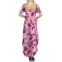 Mokihana Maile Ilima Leis Paniolo Palaka Family Matching Summer Maxi Dress and Hawaiian Shirt Hawaiian Omaomo Ulaula Spirit - Polynesian Pride