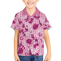 Mokihana Maile Ilima Leis Paniolo Palaka Kid Hawaiian Shirt Hawaiian Omaomo Ulaula Spirit - Polynesian Pride