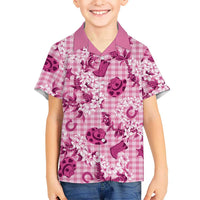 Mokihana Maile Ilima Leis Paniolo Palaka Kid Hawaiian Shirt Hawaiian Omaomo Ulaula Spirit - Polynesian Pride