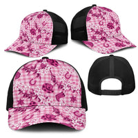 Mokihana Maile Ilima Leis Paniolo Palaka Mesh Trucker Cap Hawaiian Omaomo Ulaula Spirit LT9 - Polynesian Pride
