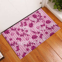 Mokihana Maile Ilima Leis Paniolo Palaka Rubber Doormat Hawaiian Omaomo Ulaula Spirit - Polynesian Pride