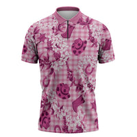 Mokihana Maile Ilima Leis Paniolo Palaka Zipper Polo Shirt Hawaiian Omaomo Ulaula Spirit - Polynesian Pride