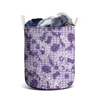 Mokihana Maile Ilima Leis Paniolo Palaka Laundry Basket Hawaiian Poni Spirit - Polynesian Pride