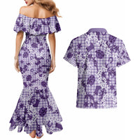 Mokihana Maile Ilima Leis Paniolo Palaka Couples Matching Mermaid Dress and Hawaiian Shirt Hawaiian Poni Spirit - Polynesian Pride