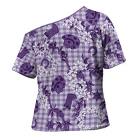 Mokihana Maile Ilima Leis Paniolo Palaka Cross Shoulder Shirt Hawaiian Poni Spirit - Polynesian Pride