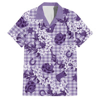 Mokihana Maile Ilima Leis Paniolo Palaka Family Matching Long Sleeve Bodycon Dress and Hawaiian Shirt Hawaiian Poni Spirit LT9 Dad's Shirt - Short Sleeve Purple - Polynesian Pride