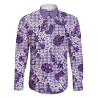 Mokihana Maile Ilima Leis Paniolo Palaka Family Matching Off The Shoulder Long Sleeve Dress and Hawaiian Shirt Hawaiian Poni Spirit - Polynesian Pride