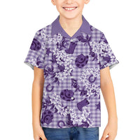 Mokihana Maile Ilima Leis Paniolo Palaka Family Matching Off The Shoulder Long Sleeve Dress and Hawaiian Shirt Hawaiian Poni Spirit LT9 - Polynesian Pride