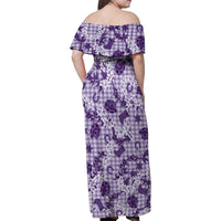 Mokihana Maile Ilima Leis Paniolo Palaka Family Matching Off Shoulder Maxi Dress and Hawaiian Shirt Hawaiian Poni Spirit - Polynesian Pride