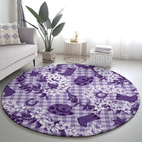Mokihana Maile Ilima Leis Paniolo Palaka Round Carpet Hawaiian Poni Spirit - Polynesian Pride