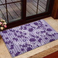 Mokihana Maile Ilima Leis Paniolo Palaka Rubber Doormat Hawaiian Poni Spirit - Polynesian Pride