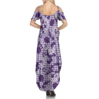 Mokihana Maile Ilima Leis Paniolo Palaka Summer Maxi Dress Hawaiian Poni Spirit LT9 - Polynesian Pride