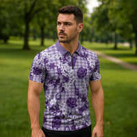 Mokihana Maile Ilima Leis Paniolo Palaka Zipper Polo Shirt Hawaiian Poni Spirit - Polynesian Pride