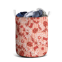 Mokihana Maile Ilima Leis Paniolo Palaka Laundry Basket Hawaiian Ulaula Spirit - Polynesian Pride