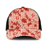 Mokihana Maile Ilima Leis Paniolo Palaka Baseball Net Cap Hawaiian Ulaula Spirit LT9 One Size Black Red - Polynesian Pride