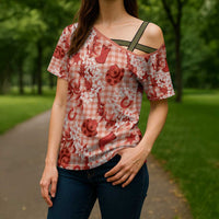 Mokihana Maile Ilima Leis Paniolo Palaka Cross Shoulder Shirt Hawaiian Ulaula Spirit - Polynesian Pride
