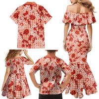 Mokihana Maile Ilima Leis Paniolo Palaka Family Matching Mermaid Dress and Hawaiian Shirt Hawaiian Ulaula Spirit - Polynesian Pride
