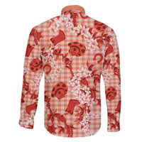 Mokihana Maile Ilima Leis Paniolo Palaka Family Matching Short Sleeve Bodycon Dress and Hawaiian Shirt Hawaiian Ulaula Spirit - Polynesian Pride