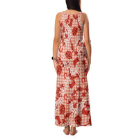 Mokihana Maile Ilima Leis Paniolo Palaka Family Matching Tank Maxi Dress and Hawaiian Shirt Hawaiian Ulaula Spirit - Polynesian Pride