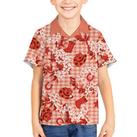 Mokihana Maile Ilima Leis Paniolo Palaka Family Matching Tank Maxi Dress and Hawaiian Shirt Hawaiian Ulaula Spirit - Polynesian Pride