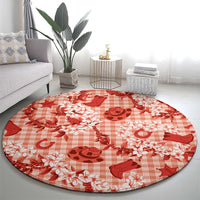 Mokihana Maile Ilima Leis Paniolo Palaka Round Carpet Hawaiian Ulaula Spirit - Polynesian Pride