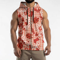 Mokihana Maile Ilima Leis Paniolo Palaka Sleeveless Zip Hoodie Hawaiian Ulaula Spirit - Polynesian Pride