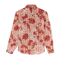 Mokihana Maile Ilima Leis Paniolo Palaka Women Casual Shirt Hawaiian Ulaula Spirit - Polynesian Pride