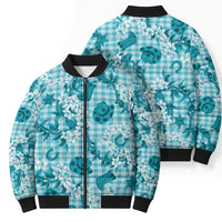 Mokihana Maile Ilima Leis Paniolo Palaka Bomber Puffer Jacket Hawaiian Polu Opa Spirit - Polynesian Pride