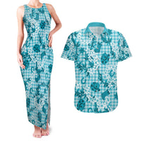 Mokihana Maile Ilima Leis Paniolo Palaka Couples Matching Tank Maxi Dress and Hawaiian Shirt Hawaiian Polu Opa Spirit - Polynesian Pride