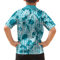 Mokihana Maile Ilima Leis Paniolo Palaka Family Matching Long Sleeve Bodycon Dress and Hawaiian Shirt Hawaiian Polu Opa Spirit - Polynesian Pride
