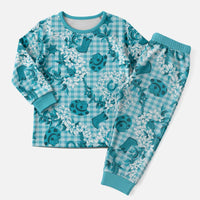 Mokihana Maile Ilima Leis Paniolo Palaka Christmas Pajama Set Hawaiian Polu Opa Spirit - Polynesian Pride