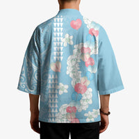 Blue Hawaii Anthurium Plumeria Lei Kimono LT9 - Polynesian Pride
