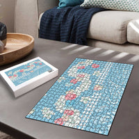 Blue Hawaii Anthurium Plumeria Lei Puzzle