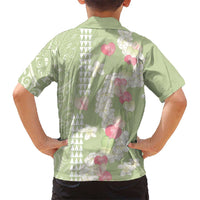 Leaf Green Hawaii Anthurium Plumeria Lei Family Matching Tank Maxi Dress and Hawaiian Shirt LT9 - Polynesian Pride