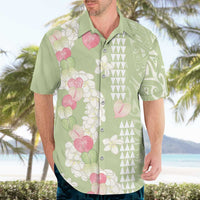 Leaf Green Hawaii Anthurium Plumeria Lei Hawaiian Shirt