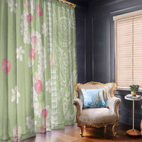Leaf Green Hawaii Anthurium Plumeria Lei Window Curtain LT9 - Polynesian Pride