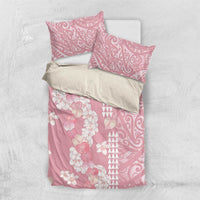 Soft Pink Hawaii Anthurium Plumeria Lei Bedding Set LT9 US Twin 172cm x 218cm Pink - Polynesian Pride