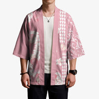 Soft Pink Hawaii Anthurium Plumeria Lei Kimono LT9 - Polynesian Pride