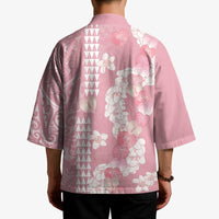 Soft Pink Hawaii Anthurium Plumeria Lei Kimono LT9 - Polynesian Pride